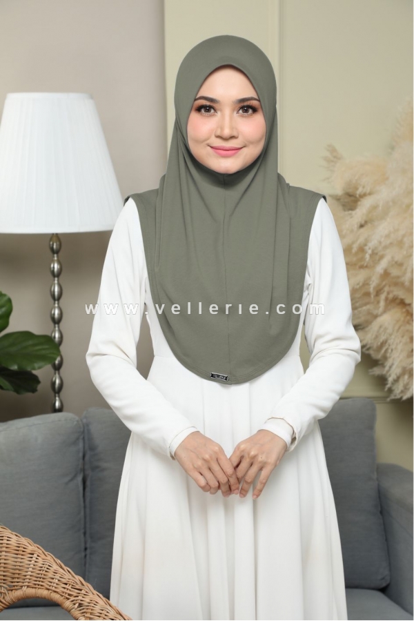 Tudung Sarung Adeela Essential Size M - Moss Green